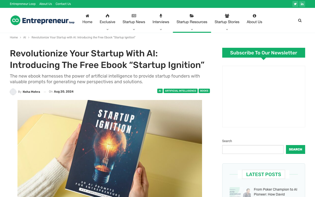 Entrepreneur AI Guide - Boost Your Startup with AI Prompts