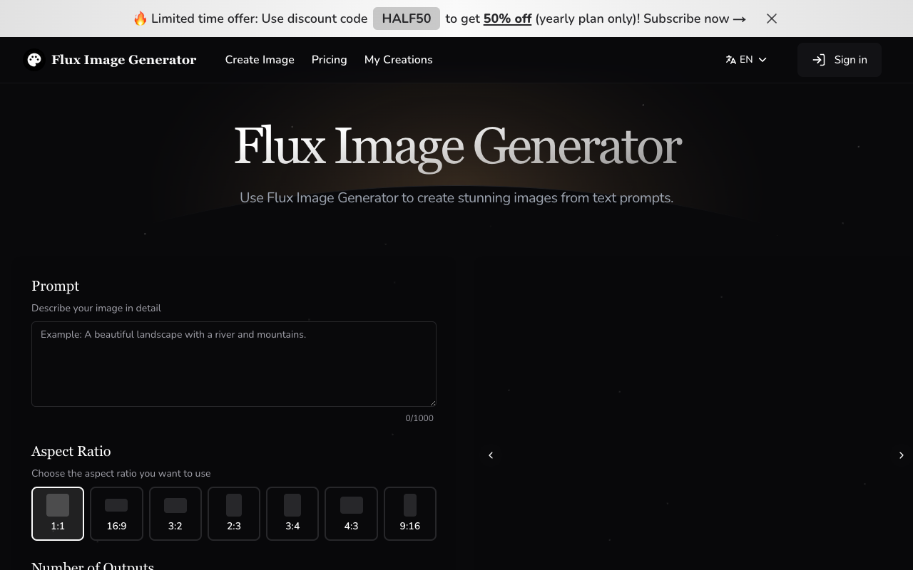 Flux Image Generator - Transform Text into Images with Ease