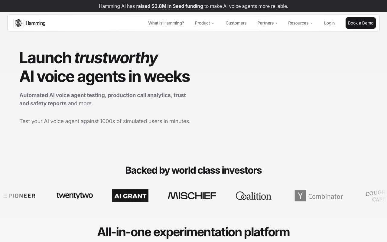 Hamming AI - Revolutionizing Voice Agent Testing AI Automation Voice Technology