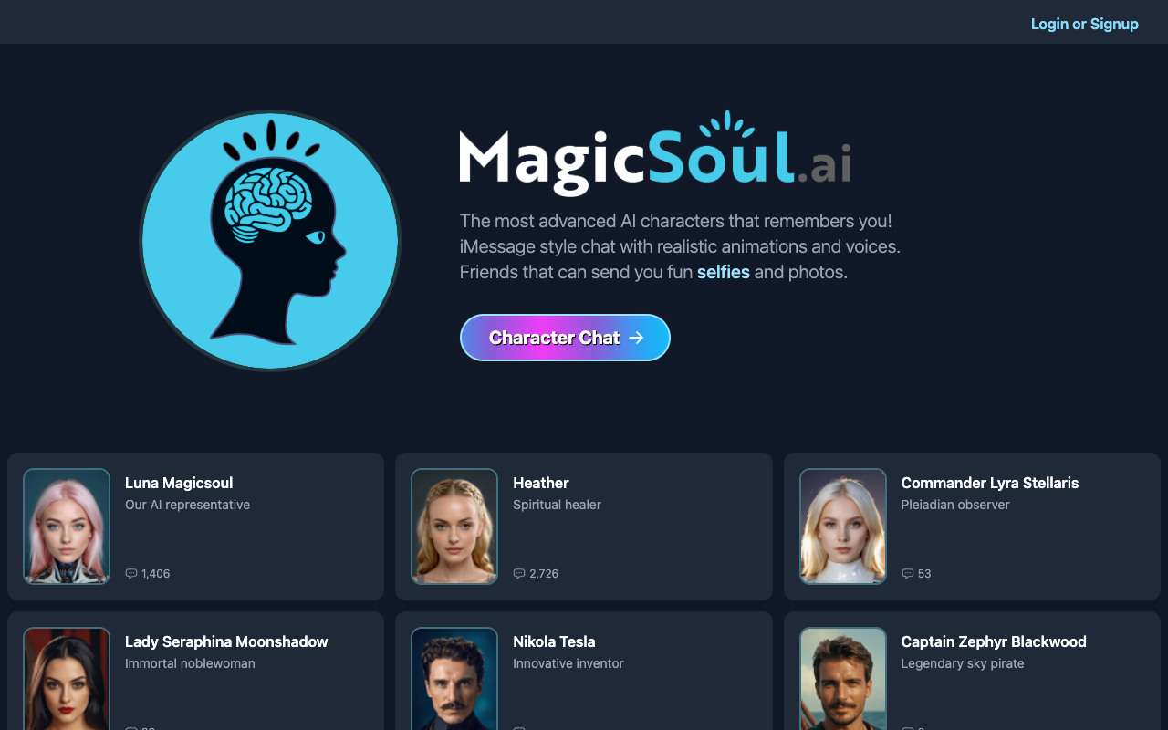 MagicSoul.ai - Experience Chatting with Advanced AI Characters