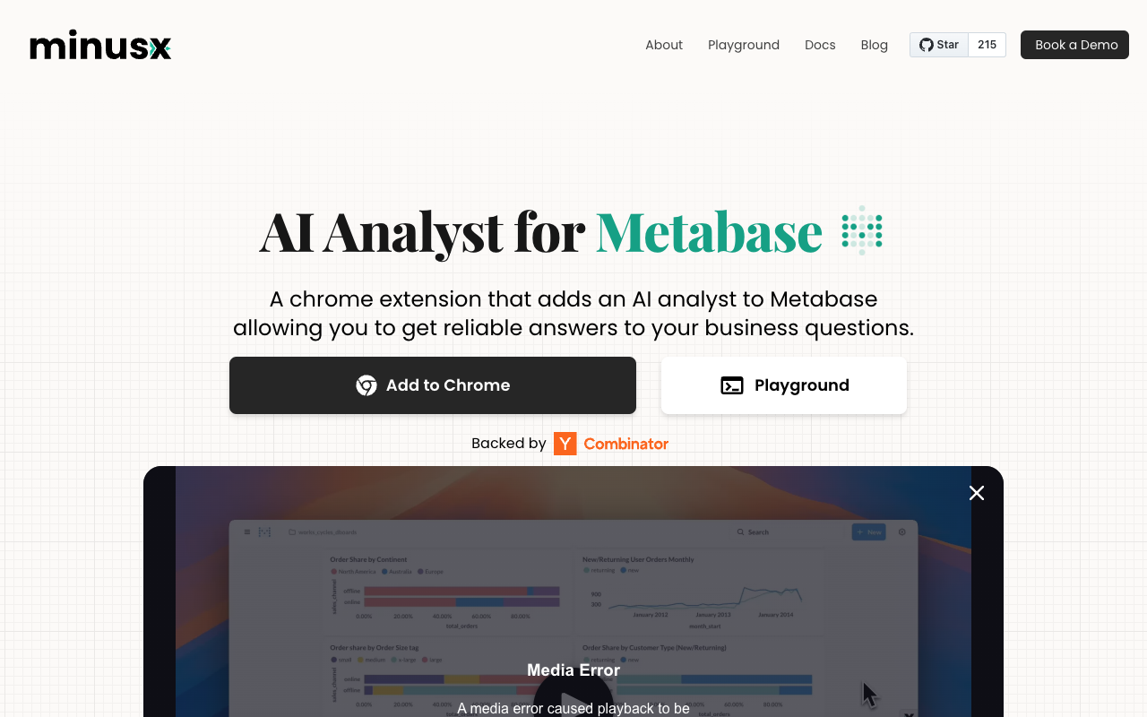 MinusX - AI Data Scientist for Jupyter and Metabase