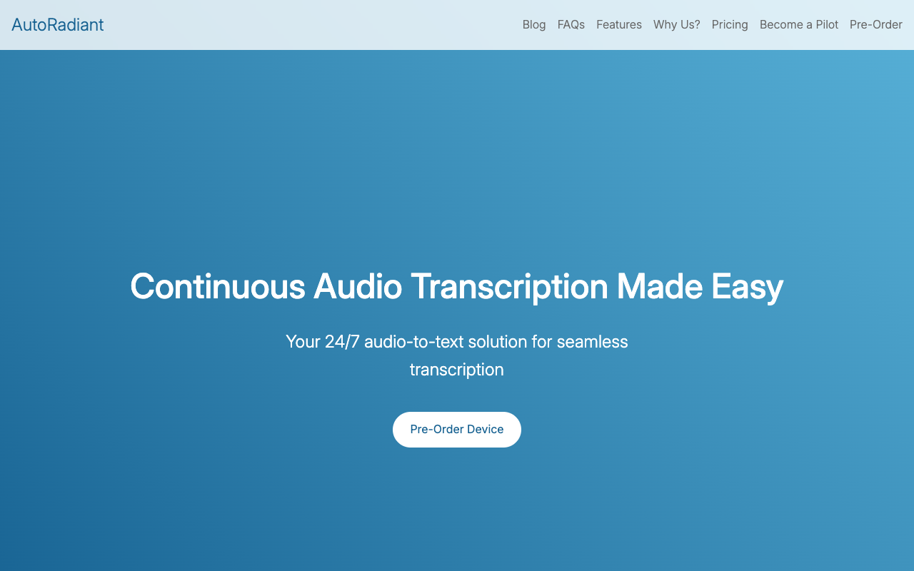 AutoRadiant - AI-Powered Audio Monitoring for Businesses