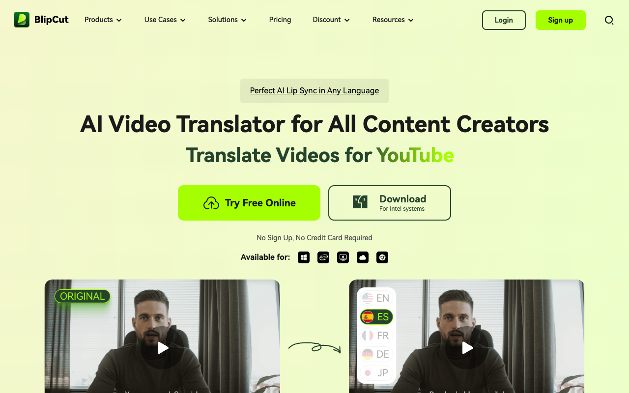 BlipCut AI Video Translator - Translate Video to 95 Languages AI Translation Voice Cloning
