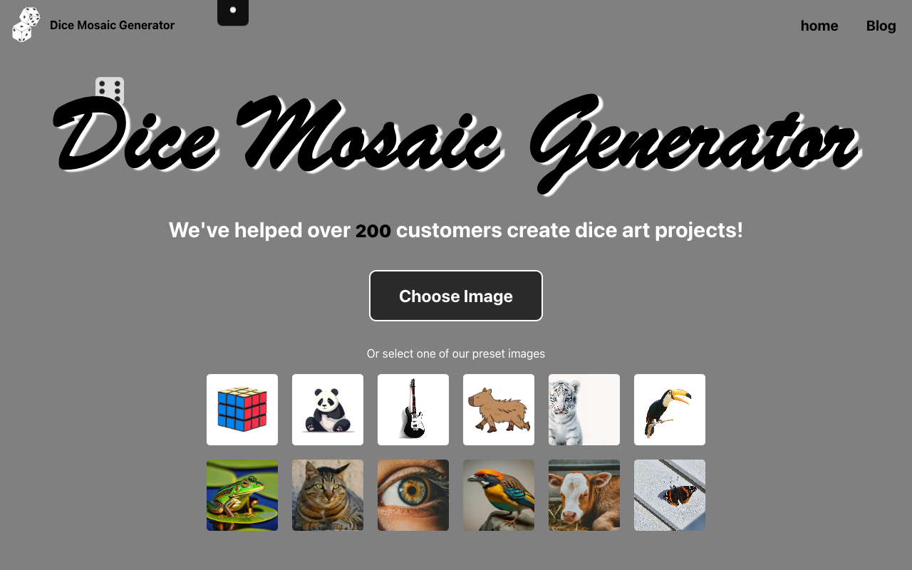 Dice Mosaic Generator - Create Stunning Dice Art Online
