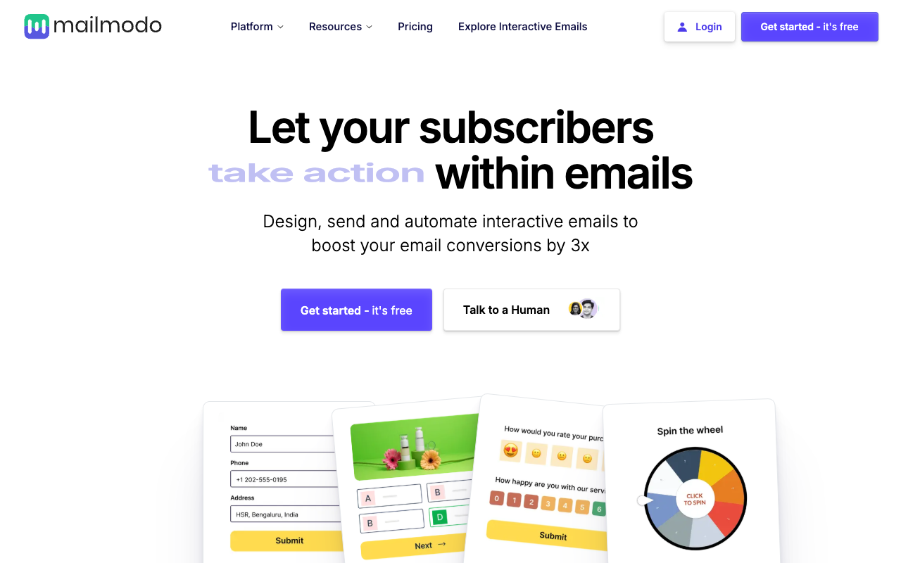 Mailmodo 2.0 - Interactive Email Marketing Simplified Email Marketing Automation