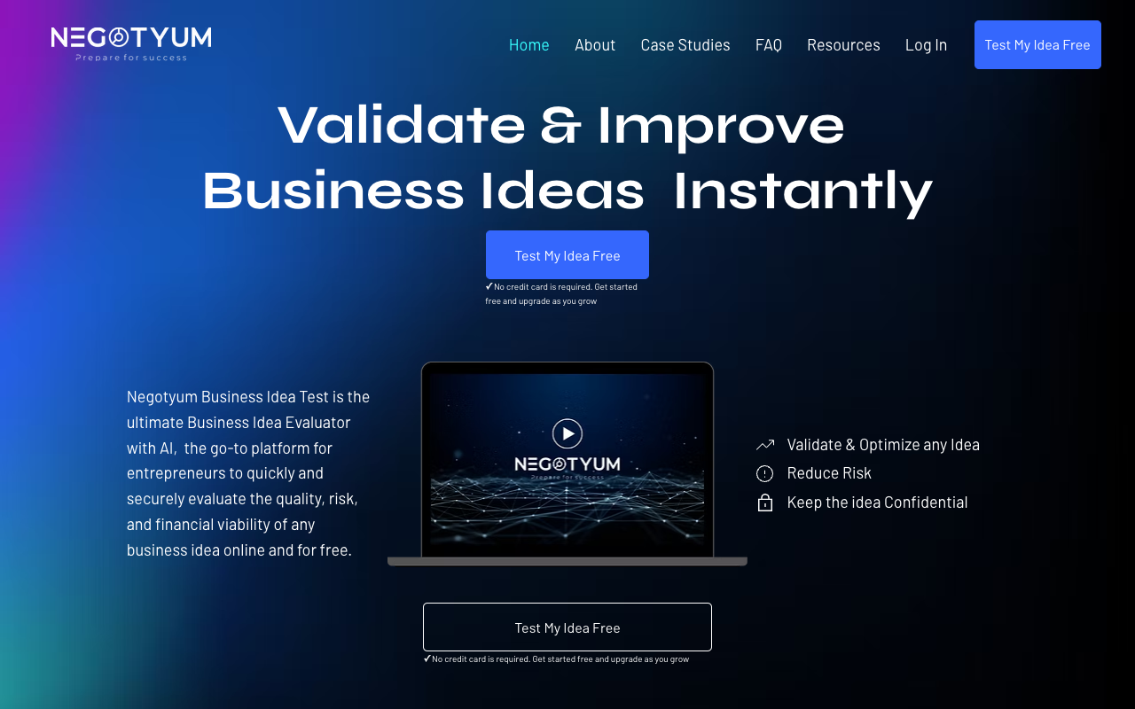 Negotyum - Evaluate and Optimize Your Business Concepts with AI