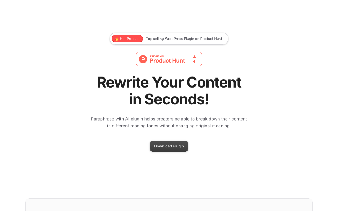 Paraphrase Bot - Simplifying Content Rewriting with AI Plugin