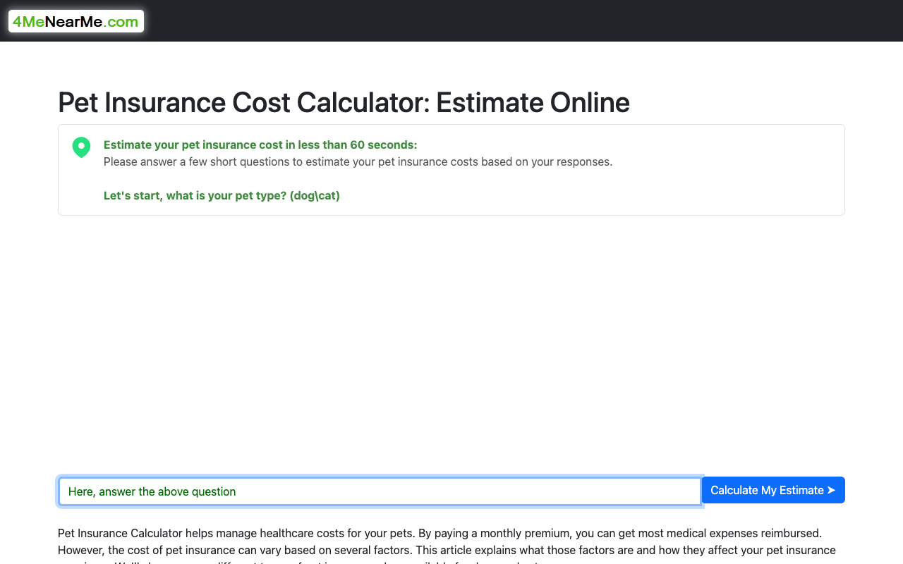 Pet AI Insurance Calculator - Simplifying Pet Insurance Decisions