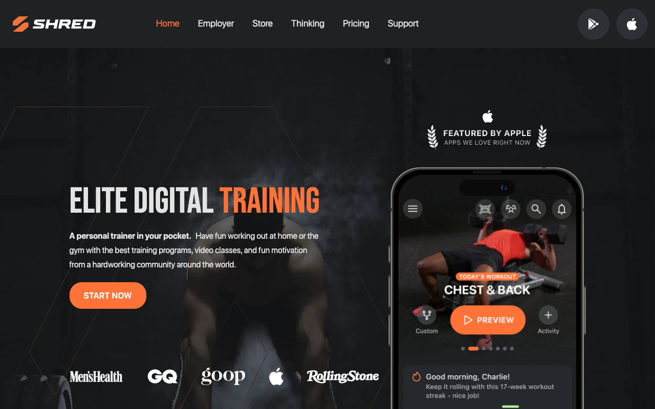 SHRED - Elite Personal Training in Your Pocket