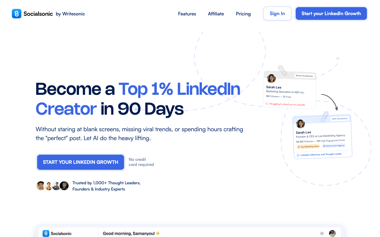 Socialsonic AI - AI LinkedIn Coach for Personal Branding Success