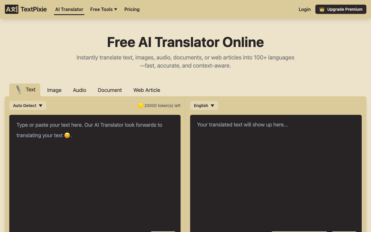 TextPixie - Your Free, Instant, and Accurate Translation Tool AI Translation