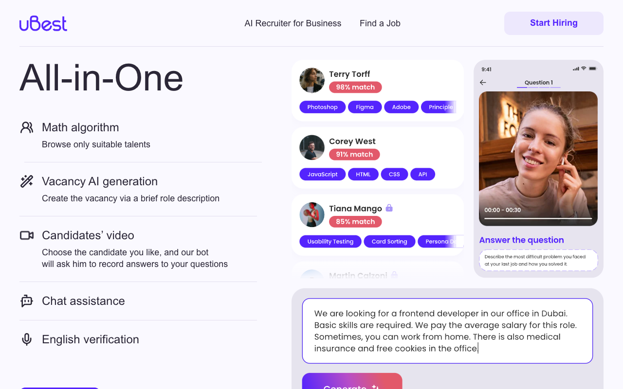 uBest - Revolutionizing Recruitment with AI Technology