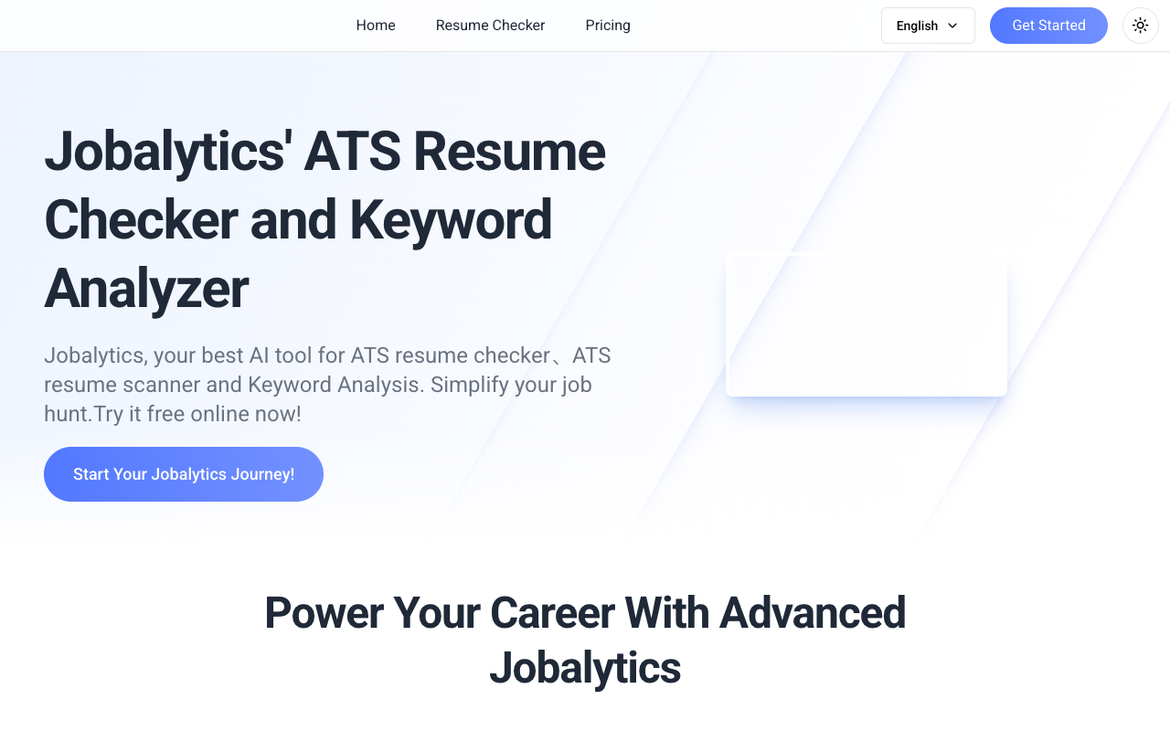 Jobalytics - Your Ultimate Tool for Resume Optimization and Job Search