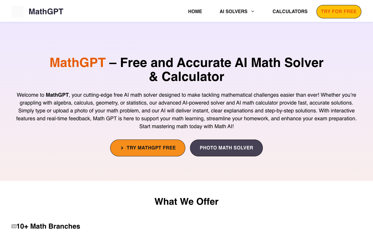 MathGPT - Your Free AI Math Problem Solver and Calculator