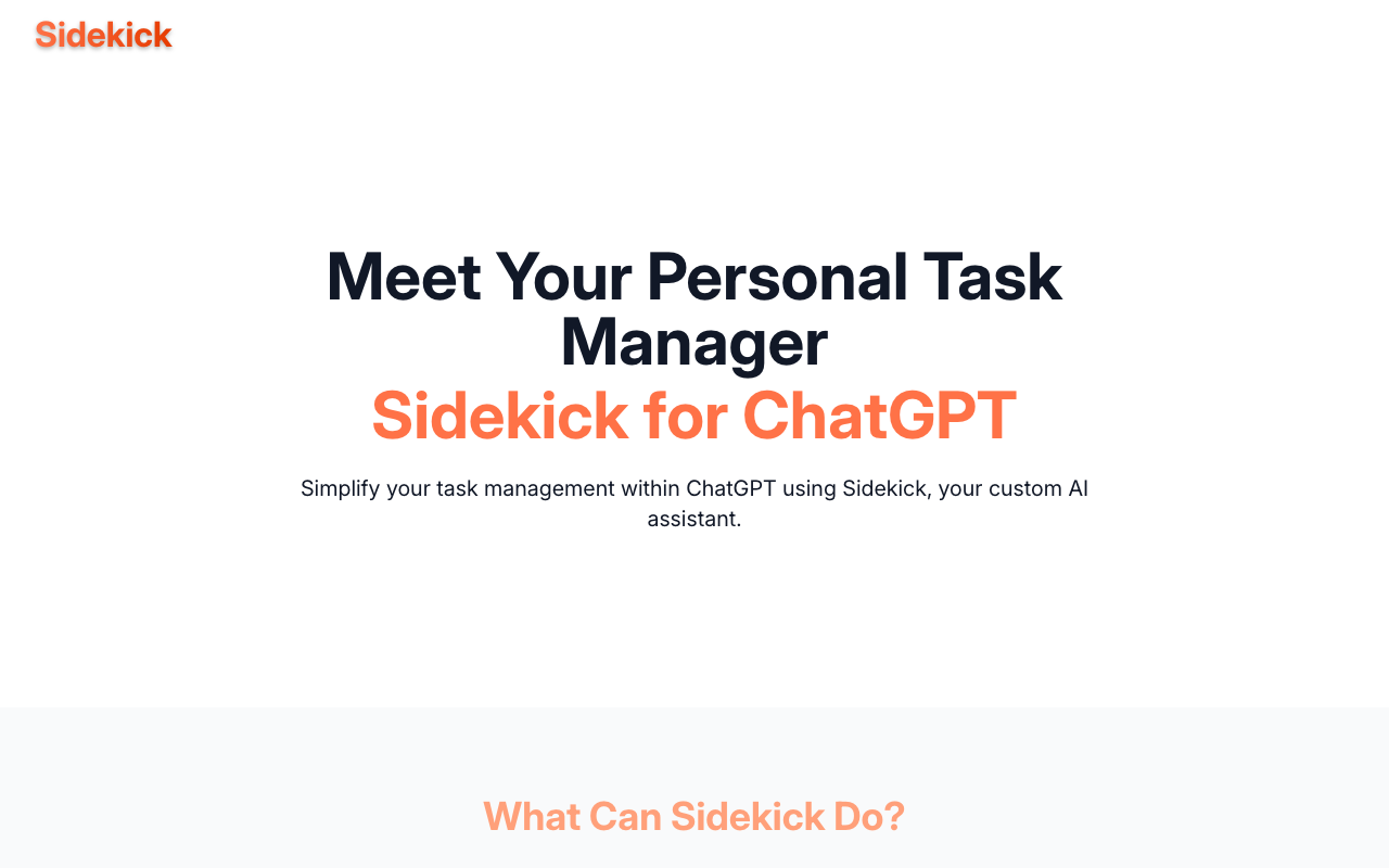 Sidekick - Your AI-powered productivity assistant and task planner AI Task Management