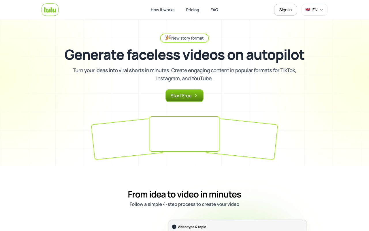 Videolulu - Your Tool for Creating Engaging Faceless Videos