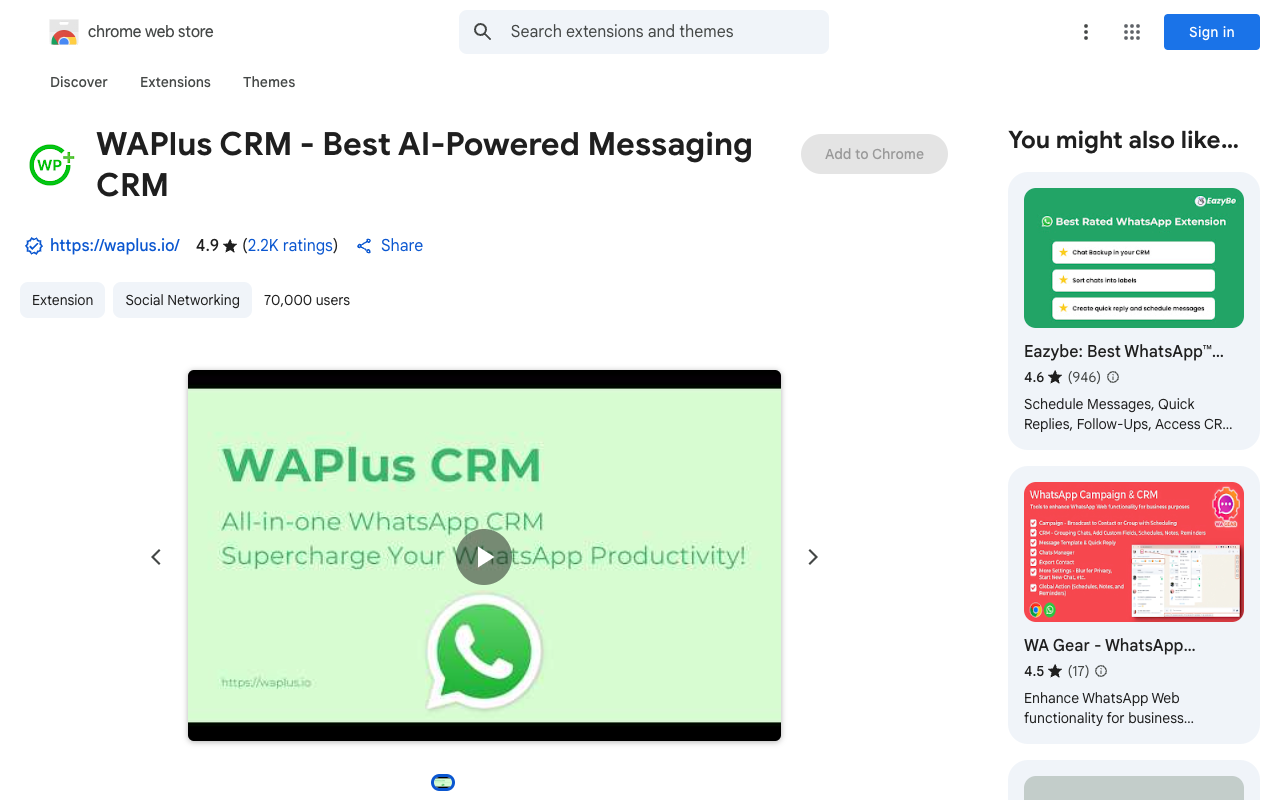 WAPlus - All-in-One WhatsApp CRM for Enhanced Productivity