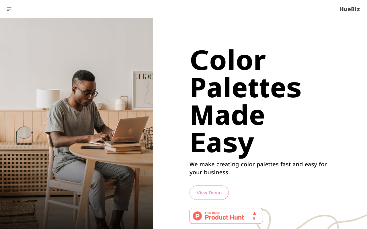 HueBiz - Simplify Your Design Process with AI Color Palettes
