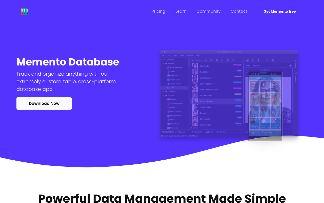 Memento Database - Simplify Your Data Management with AI-Powered Solution