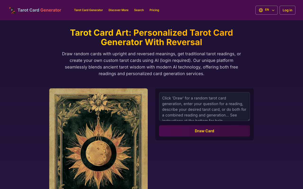 Tarot Card Art - AI-Powered Personalized Tarot Card Generator