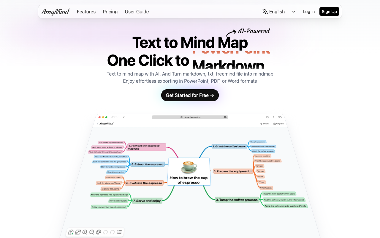 AmyMind - AI Mind Mapping App