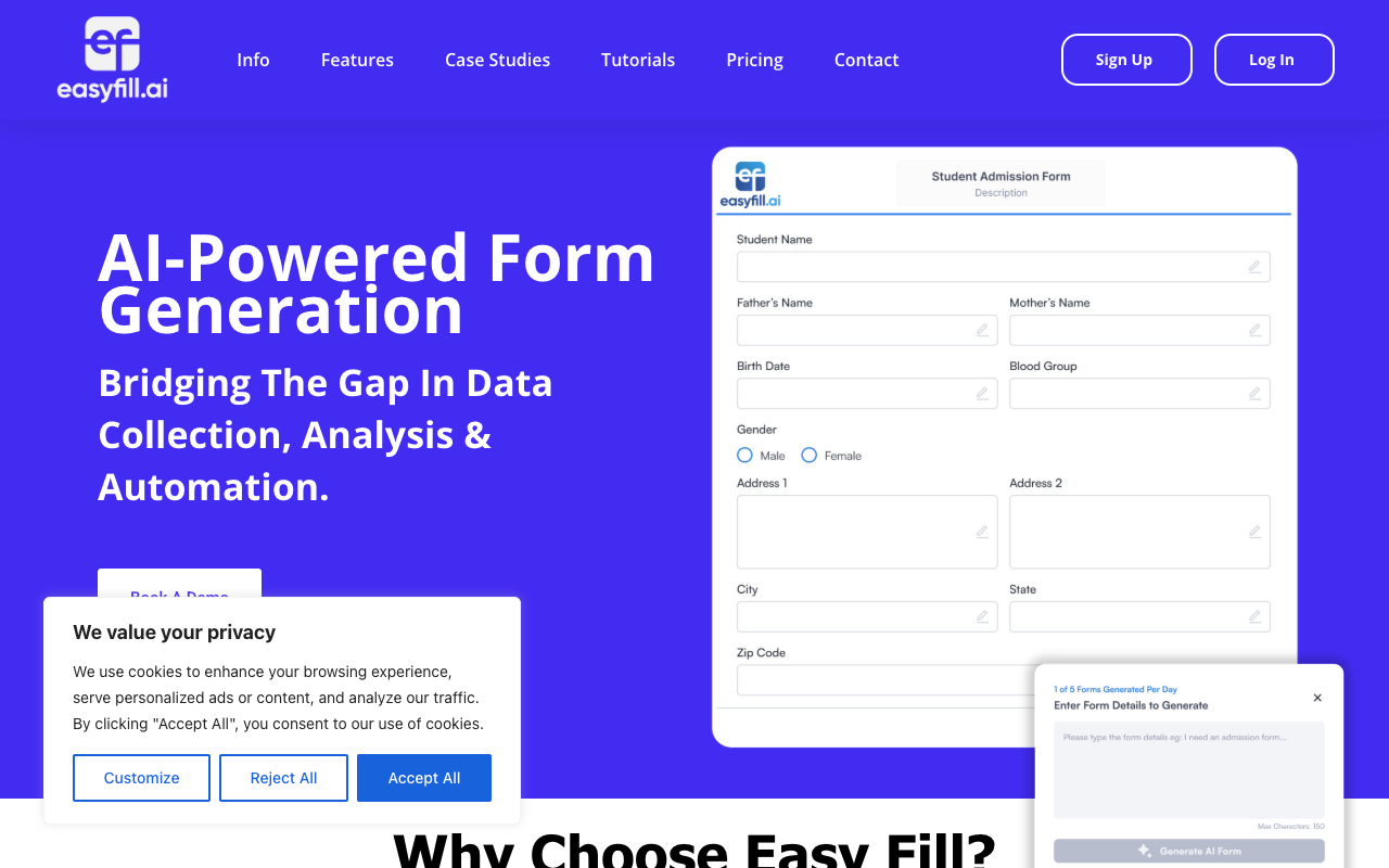 EasyFill.AI - Simplify Form Creation with AI Technology