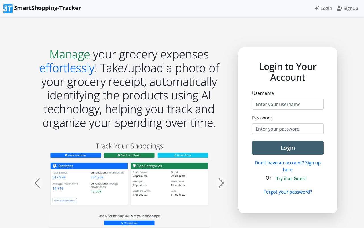 Smart Shopping Tracker - Simplifying Grocery Expense Management with AI