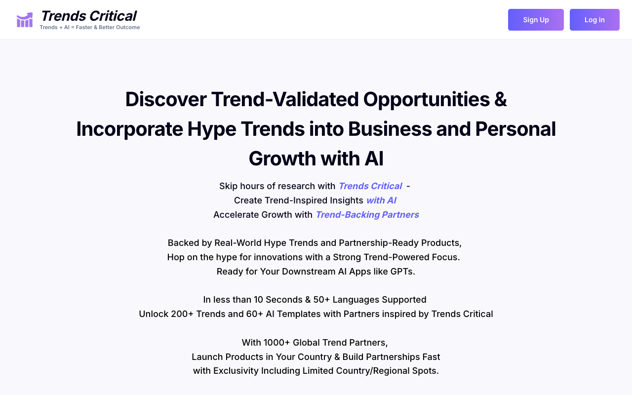 Trends Critical AI - Empower Your Growth with Trend Insights