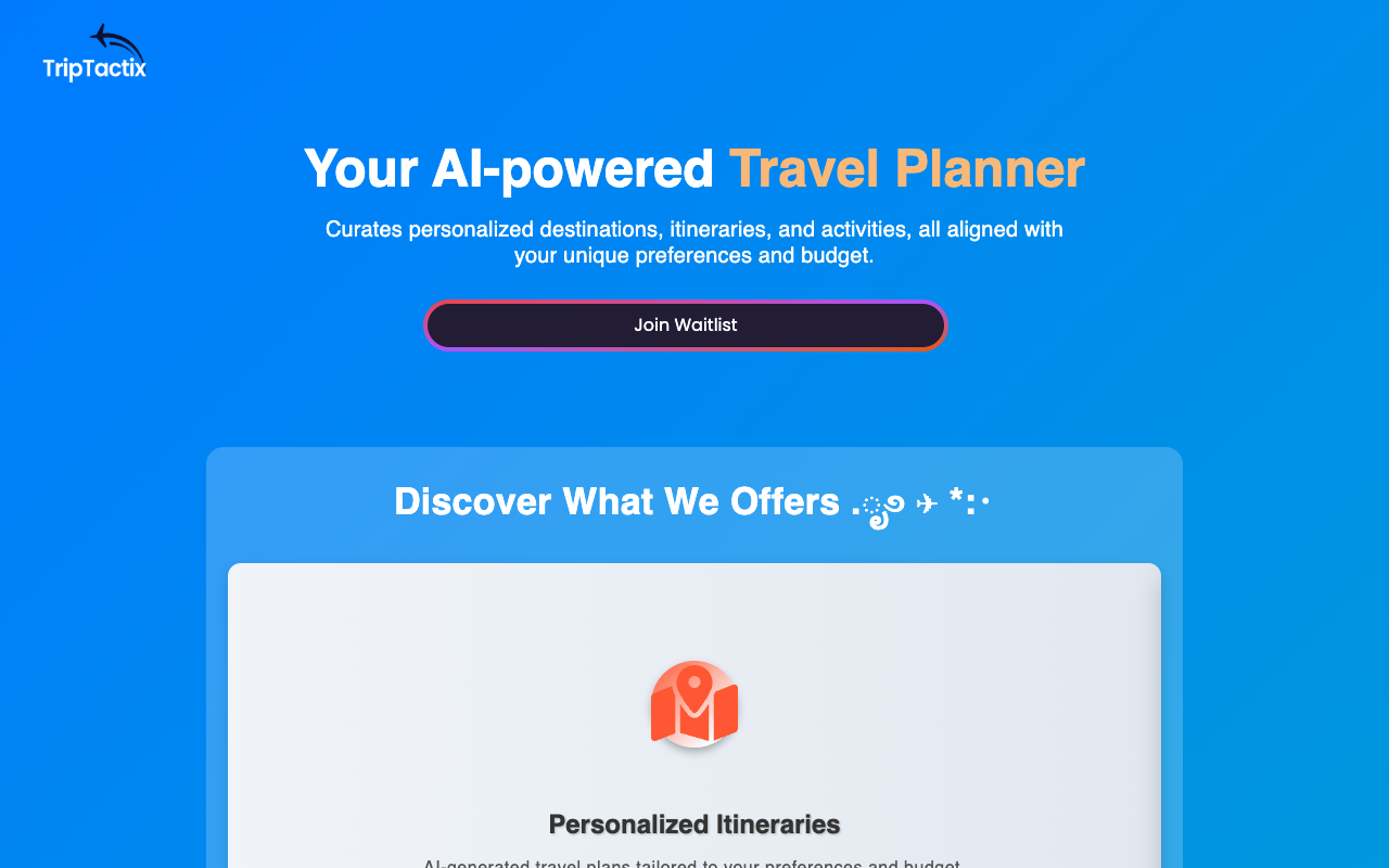 TripTactix - Personalized Travel Planning Made Easy