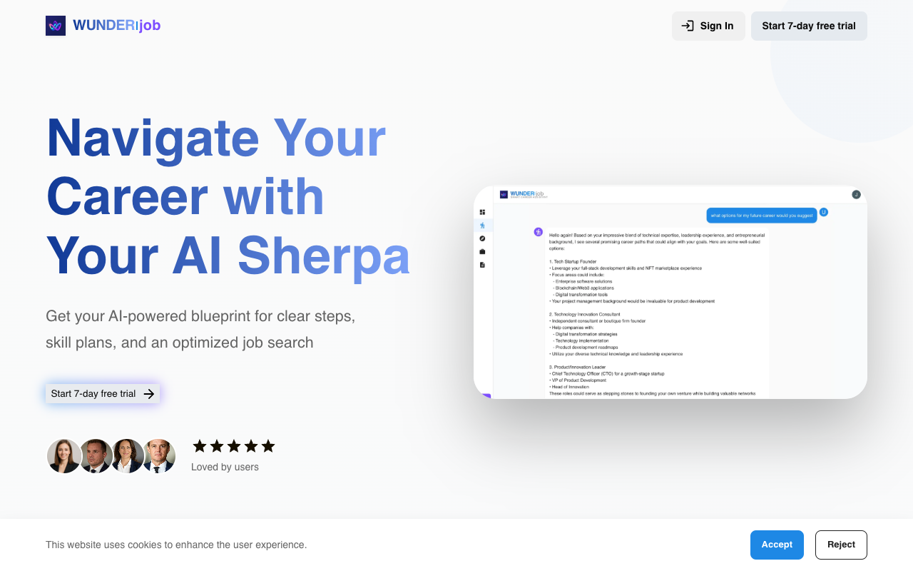 WunderCV - Enhance Your Resume with AI Technology AI Job Search