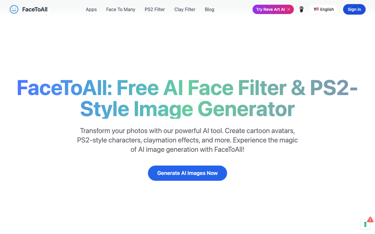 FaceToAll - Transform Your Face Photos into Art with Free AI Tools