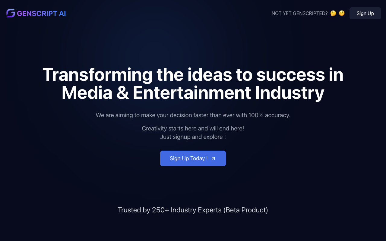 GenScriptAI - Revolutionizing Script Success