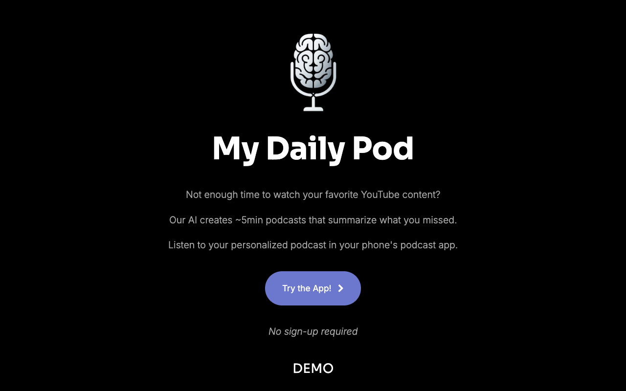 MyDailyPod - Your Personalized AI Podcast Creator