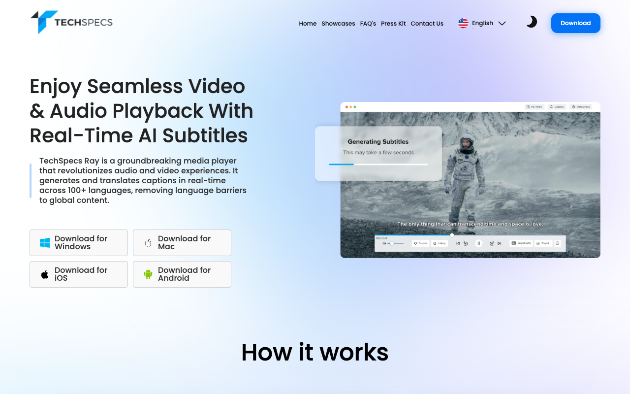 TechSpecs Ray - Transforming Your Media Experience with Real-Time AI Subtitles