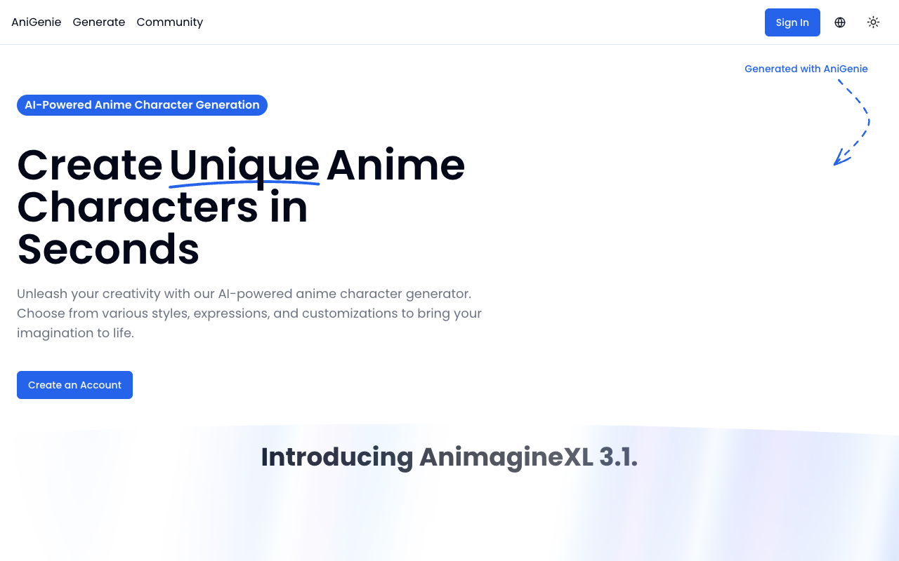 AniGenie - Your Anime Character Creation Companion