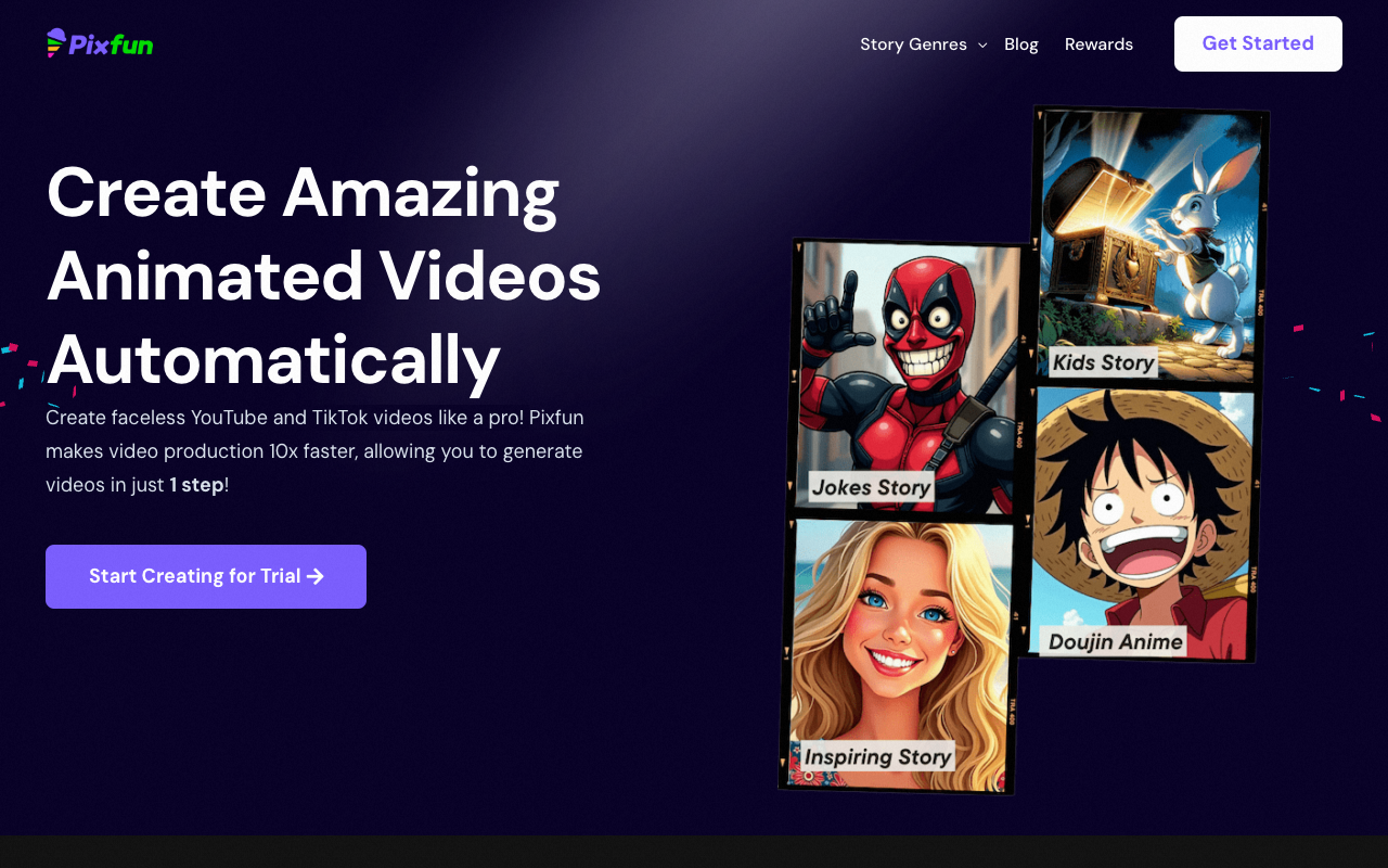 Pixfun - Simplify Animation Creation with AI Technology AI Video