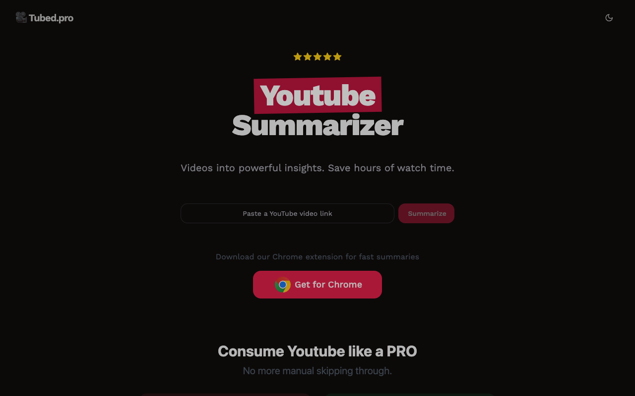 Tubed.pro - Empower Your YouTube Experience with AI Summarization