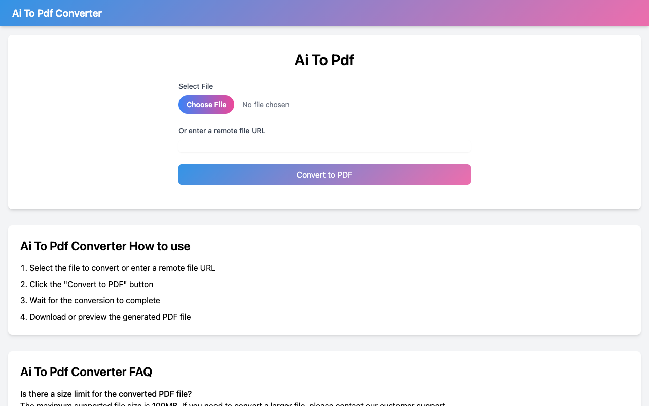 AI to PDF Converter - Free & Fast Online File Conversion Service