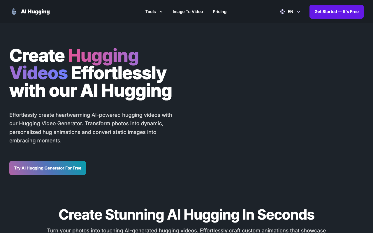 AI Hugging - Transform Your Photos into Heartwarming Hugging Videos AI Technology