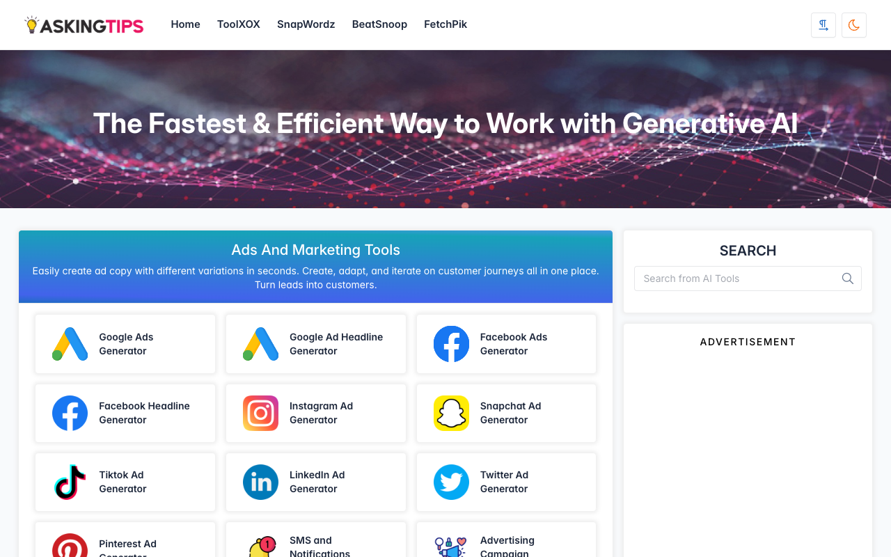 AskingTips - Your Ultimate Destination for AI Tools and Digital Marketing Solutions
