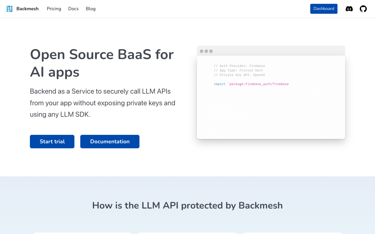 Backmesh - The Firebase of AI apps