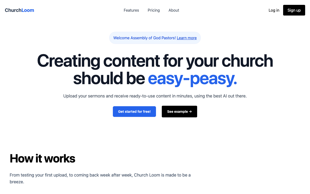 Church Loom - AI-Powered Content Creation for Churches