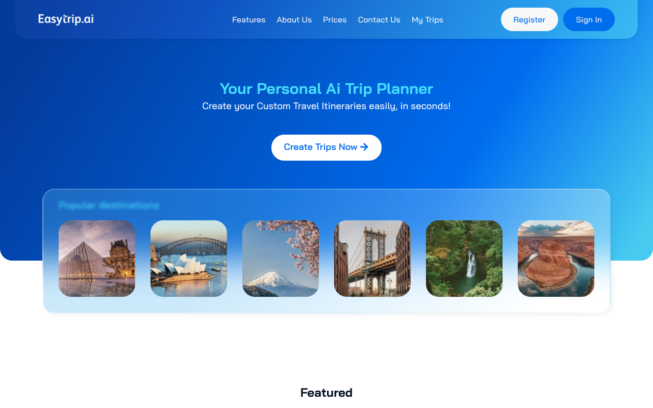 EasyTrip AI - AI-driven travel: Tailored experiences, smarter journeys