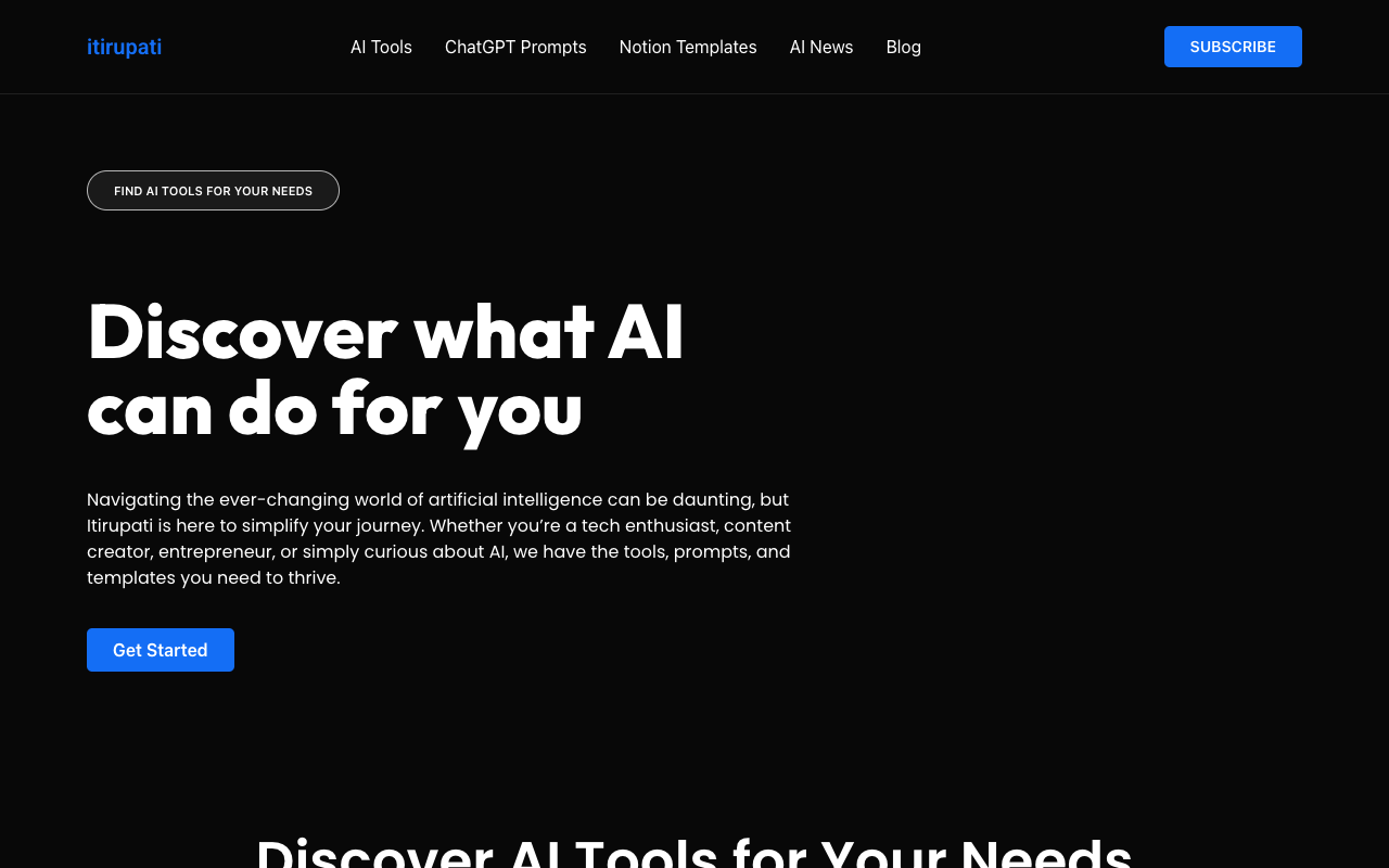 itirupati - Your Ultimate Destination for AI Tools Directory AI Technology