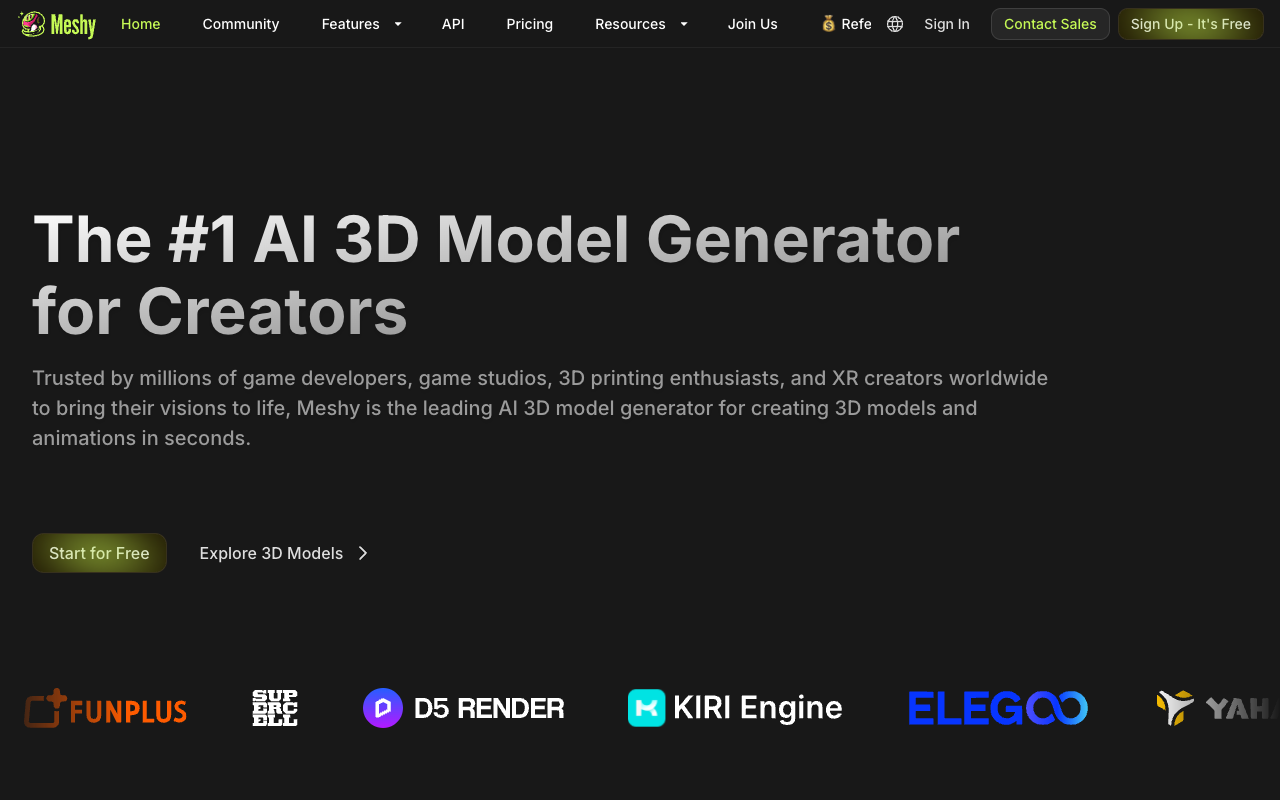 Meshy-4 - AI powered 3D model generator