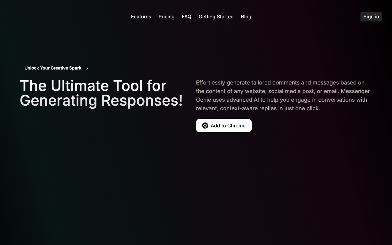 Messenger Genie - AI-powered Chrome for context-aware messages and comments