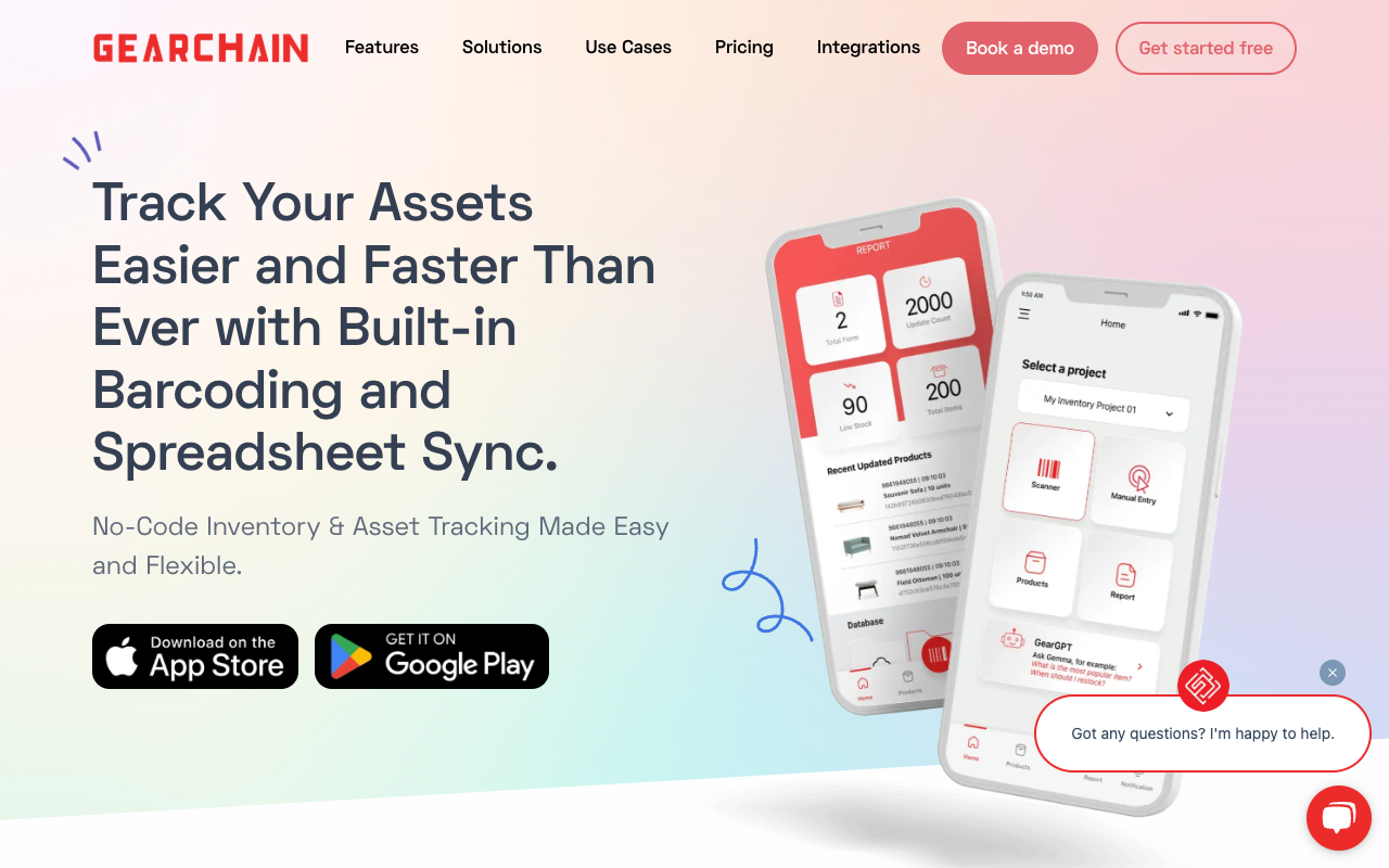 GearChain - No-Code Inventory App with AI, Blockchain & Sheets Sync