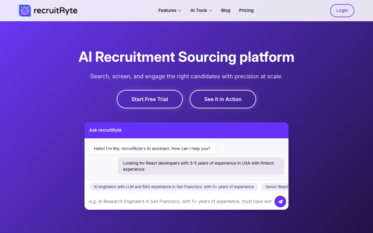 RecruitRyte - Revolutionizing Talent Acquisition with AI Recruitment Tools AI Recruitment