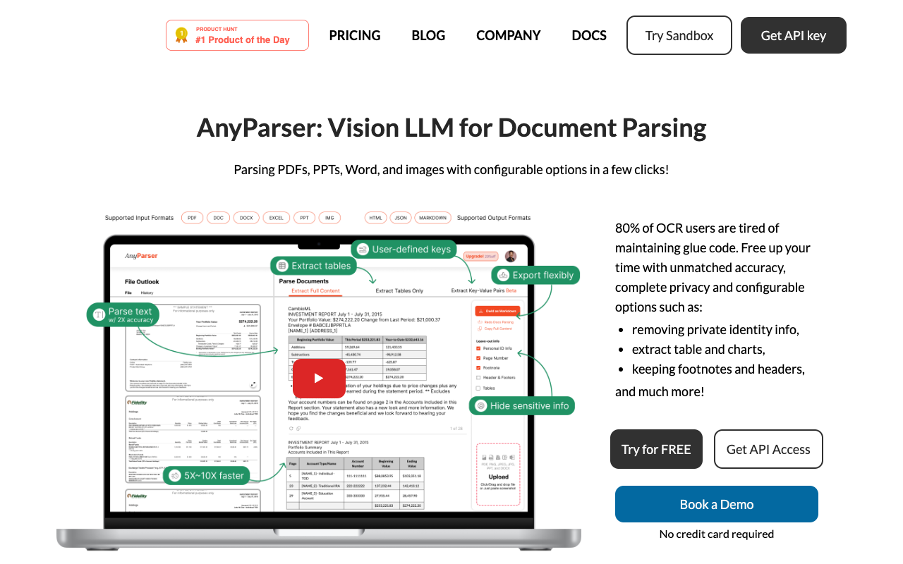 AnyParser API - Revolutionizing Document Parsing with Precision and Efficiency