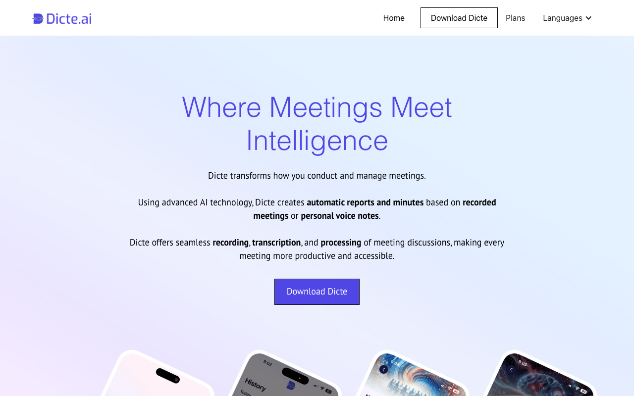 Dicte.ai - Transform Your Meetings with AI-Powered Assistance